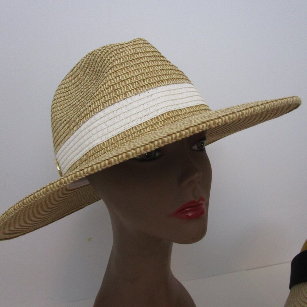 Hat Visor Natural Faux Straw Vaca Sun Protec - Picture 4 of 16